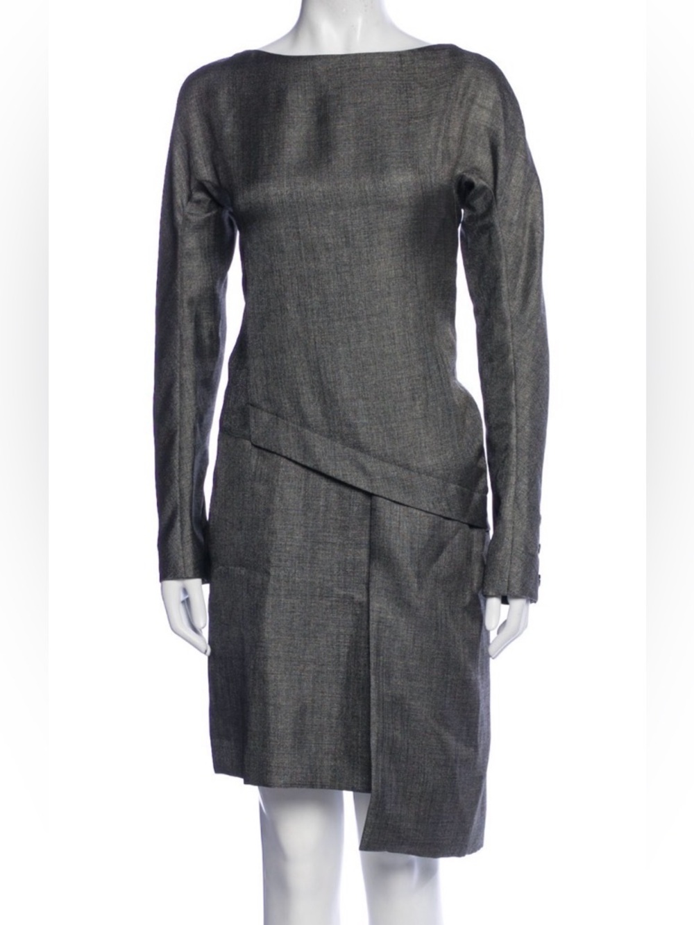 Balenciaga 2009 by Nicolas Ghesquière Gray Asymmetrical Women’s Dress